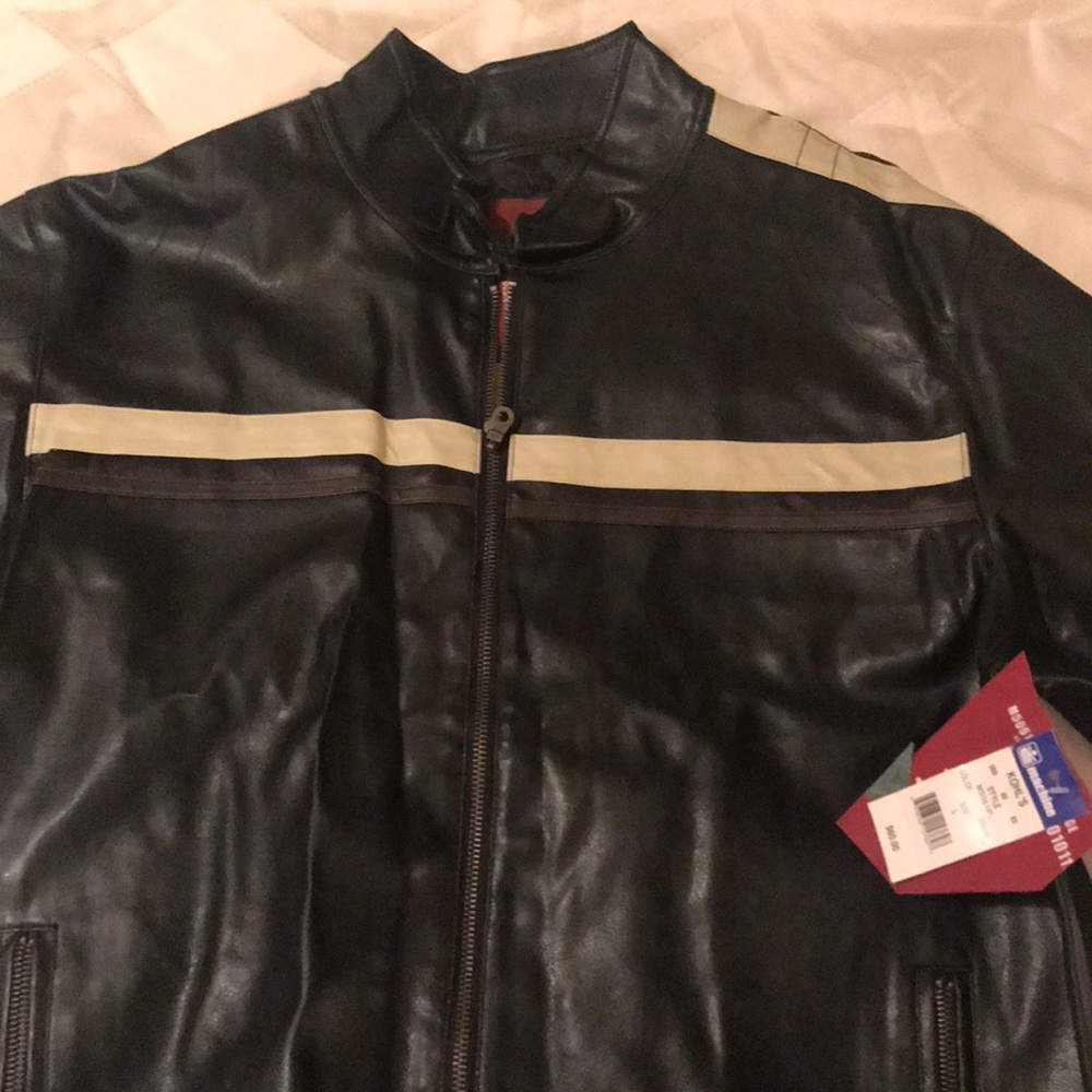 Large Leather Look jacket black Men